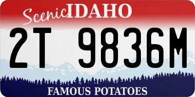 ID license plate 2T9836M