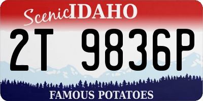 ID license plate 2T9836P