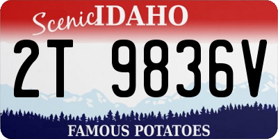 ID license plate 2T9836V