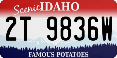 ID license plate 2T9836W