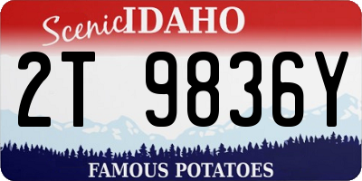 ID license plate 2T9836Y