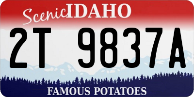 ID license plate 2T9837A