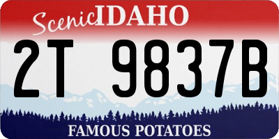 ID license plate 2T9837B