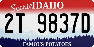 ID license plate 2T9837D