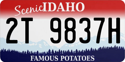 ID license plate 2T9837H