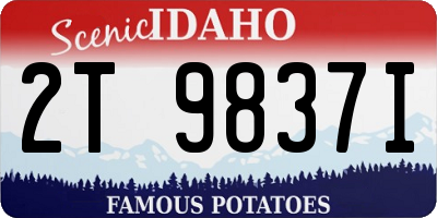 ID license plate 2T9837I