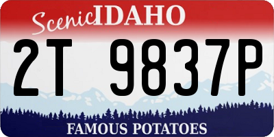 ID license plate 2T9837P