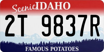 ID license plate 2T9837R