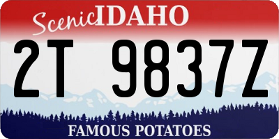 ID license plate 2T9837Z