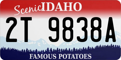 ID license plate 2T9838A