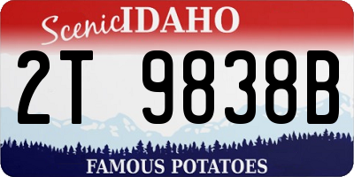 ID license plate 2T9838B