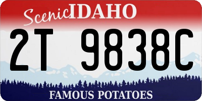 ID license plate 2T9838C