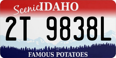 ID license plate 2T9838L