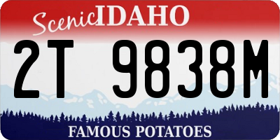 ID license plate 2T9838M