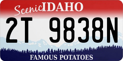 ID license plate 2T9838N