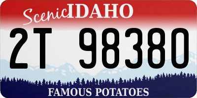 ID license plate 2T9838O