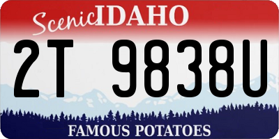 ID license plate 2T9838U