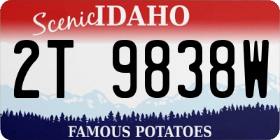 ID license plate 2T9838W