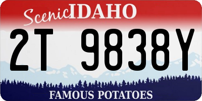 ID license plate 2T9838Y