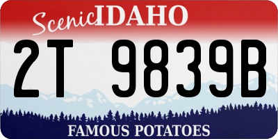 ID license plate 2T9839B