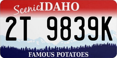 ID license plate 2T9839K