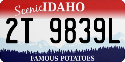 ID license plate 2T9839L