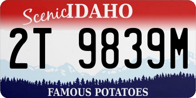 ID license plate 2T9839M