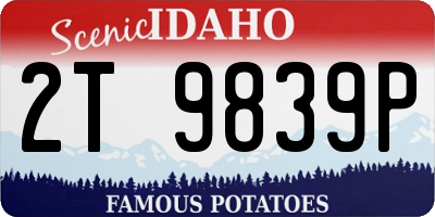 ID license plate 2T9839P