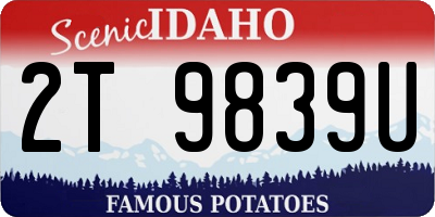 ID license plate 2T9839U