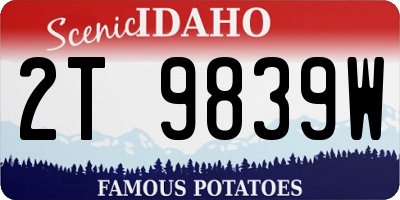 ID license plate 2T9839W