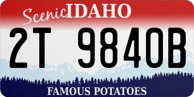 ID license plate 2T9840B