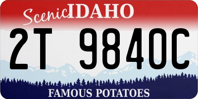 ID license plate 2T9840C