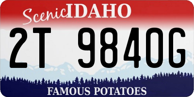 ID license plate 2T9840G