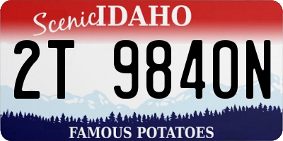 ID license plate 2T9840N