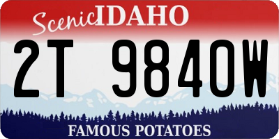 ID license plate 2T9840W