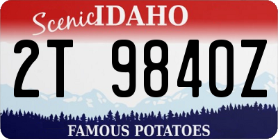 ID license plate 2T9840Z