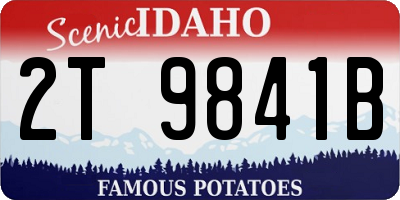 ID license plate 2T9841B