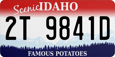 ID license plate 2T9841D