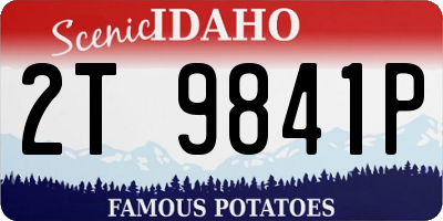 ID license plate 2T9841P