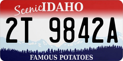 ID license plate 2T9842A