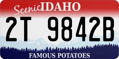 ID license plate 2T9842B