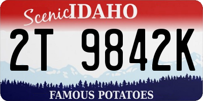 ID license plate 2T9842K