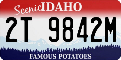 ID license plate 2T9842M