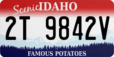 ID license plate 2T9842V