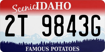 ID license plate 2T9843G