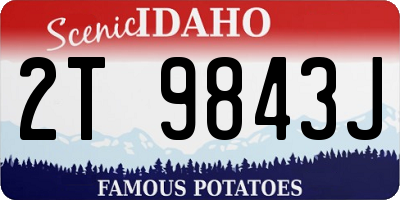 ID license plate 2T9843J