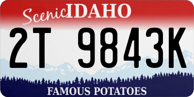 ID license plate 2T9843K