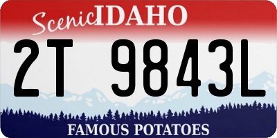 ID license plate 2T9843L