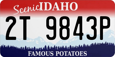 ID license plate 2T9843P