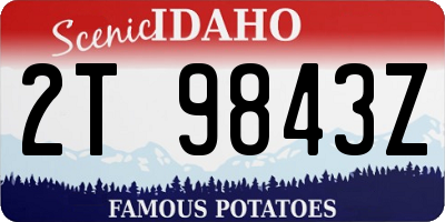 ID license plate 2T9843Z